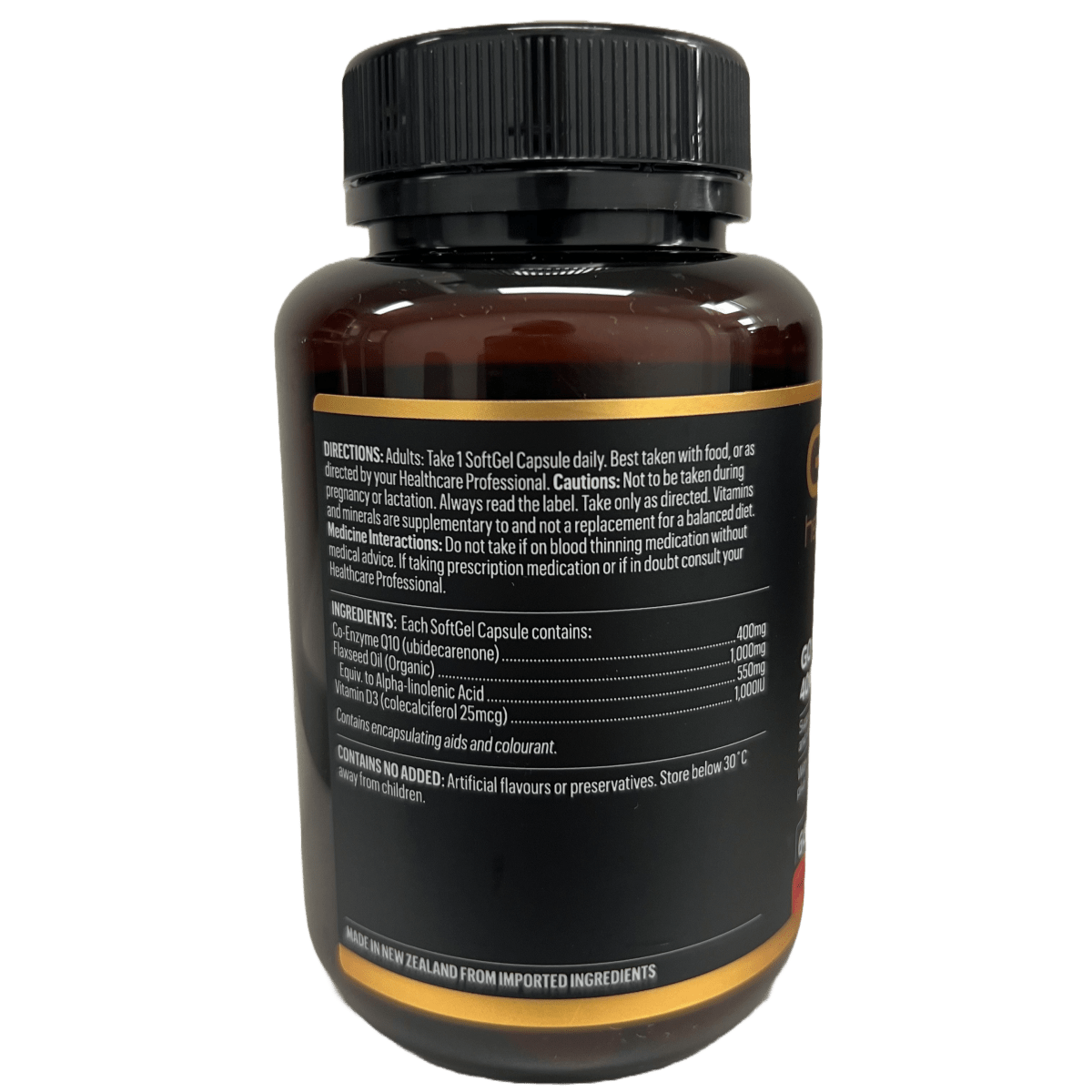 Go Healthy Co-Q10 400mg supplement facts – 1-a-day cardiovascular support from Coenzyme Q10