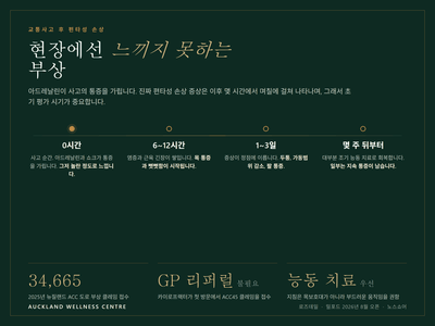 오클랜드 교통사고 편타성 손상 치료: ACC 완벽 가이드 (2026)