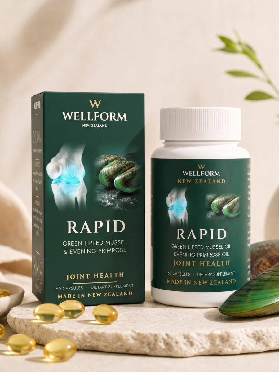 WELLFORM RAPID green lipped mussel oil box and bottle