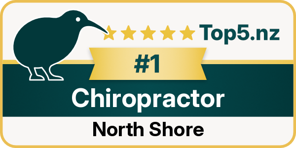 Top5.nz badge: #1 Chiropractor, North Shore